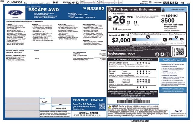 2025 Ford Escape ST-Line Select