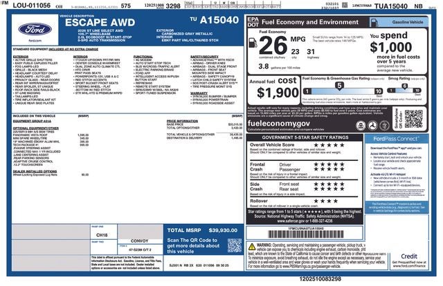 2026 Ford Escape ST-Line Select