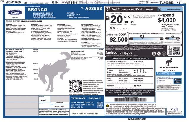 2026 Ford Bronco Big Bend In-Transit