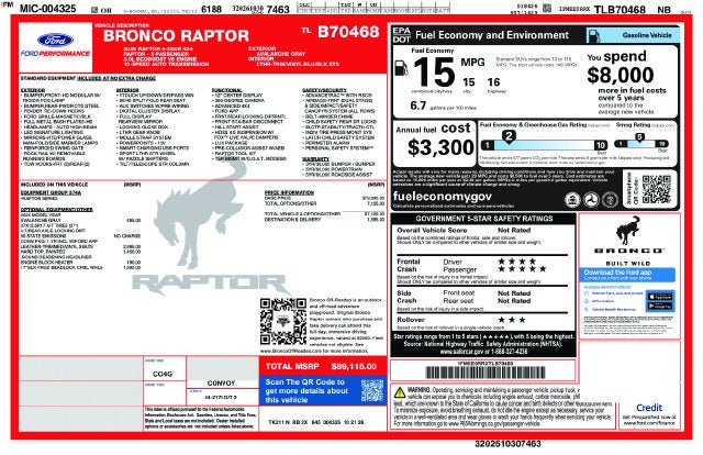 2026 Ford Bronco Raptor In-Transit