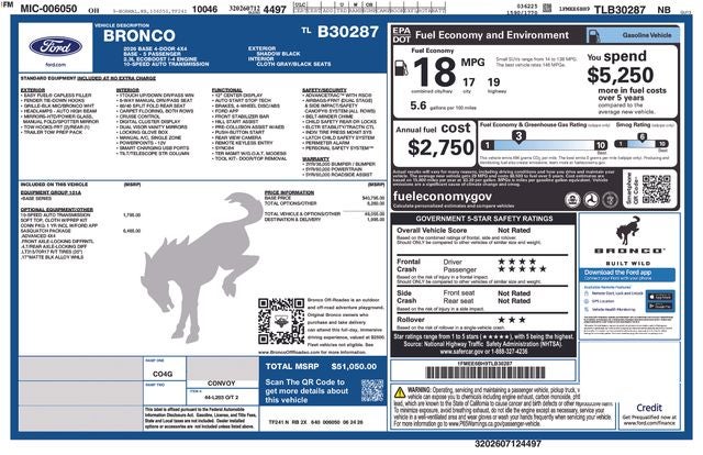 2026 Ford Bronco Base In-Transit