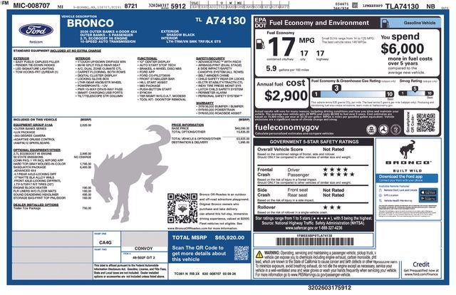 2026 Ford Bronco Outer Banks