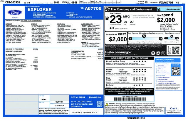 2027 Ford Explorer Platinum In-Transit