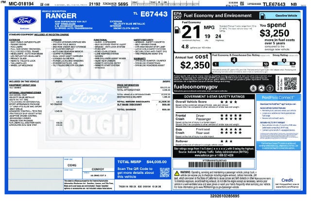 2026 Ford Ranger XLT In-Transit