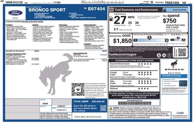 2026 Ford Bronco Sport Big Bend In-Transit