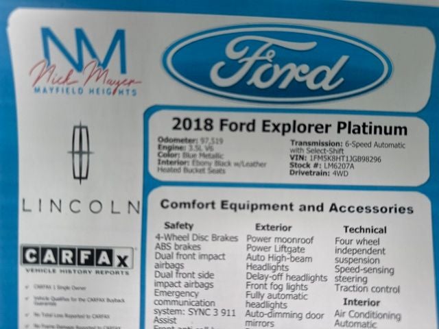 2018 Ford Explorer Platinum