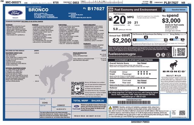 2023 Ford Bronco Black Diamond
