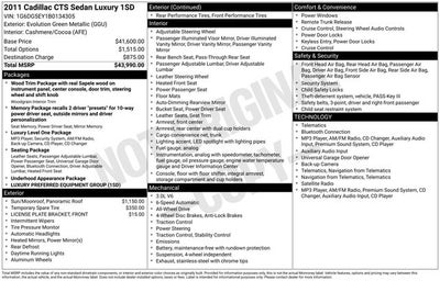 2011 Cadillac CTS Luxury