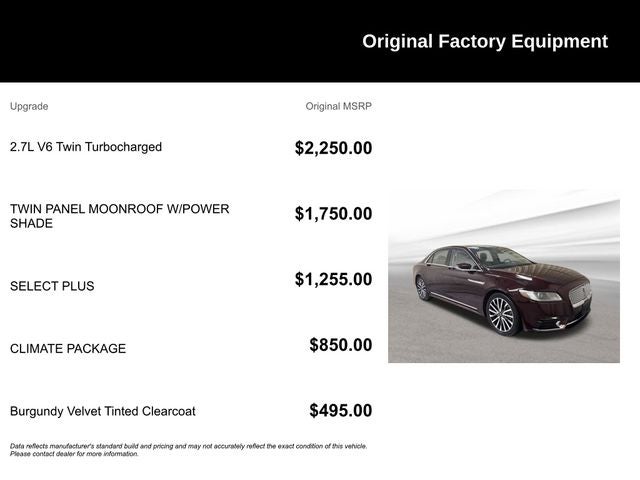 2017 Lincoln Continental Select