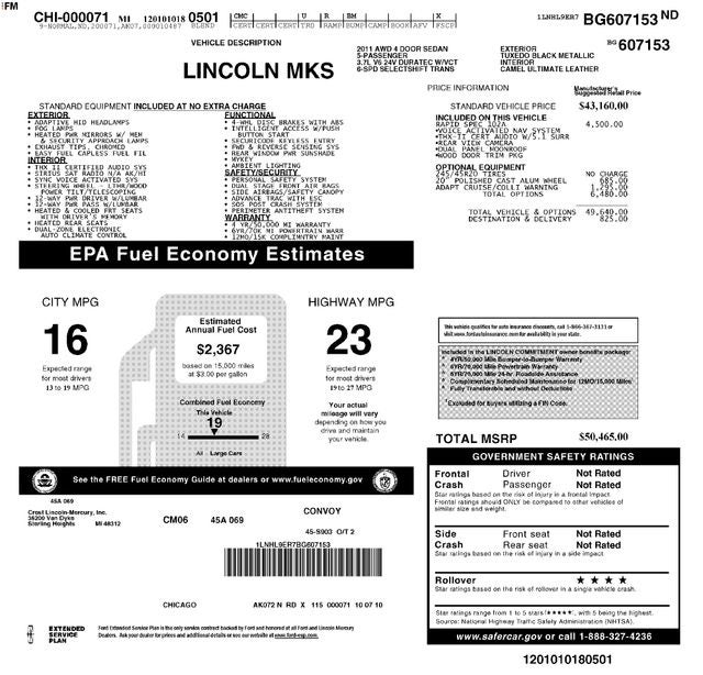 2011 Lincoln MKS Base