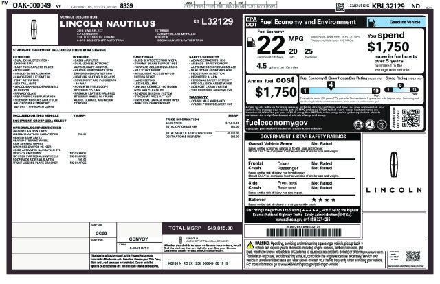 2019 Lincoln Nautilus Select