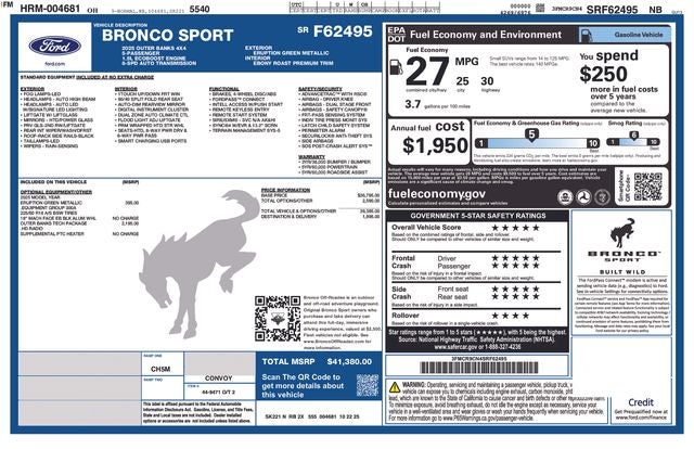 2025 Ford Bronco Sport Outer Banks IN-TRANSIT