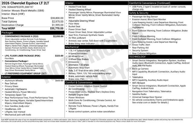 2026 Chevrolet Equinox LT