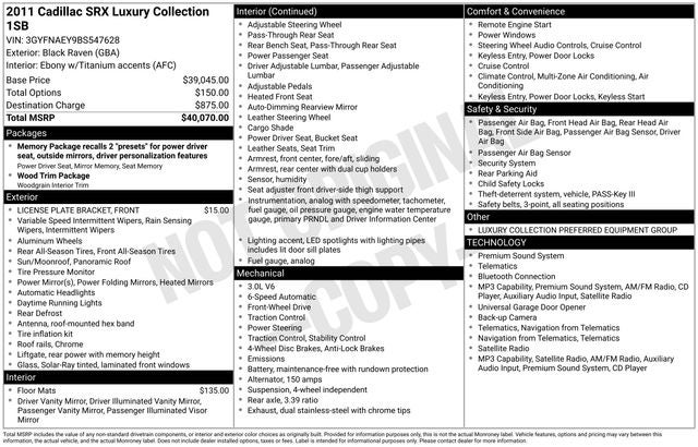 2011 Cadillac SRX Luxury