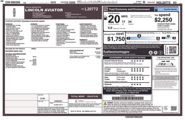 2022 Lincoln Aviator Standard
