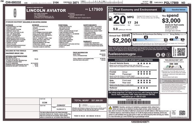 2023 Lincoln Aviator Standard Premium