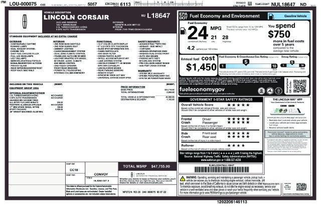 2022 Lincoln Corsair Reserve