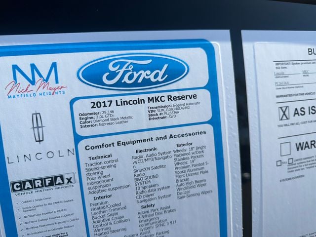 2017 Lincoln MKC Reserve