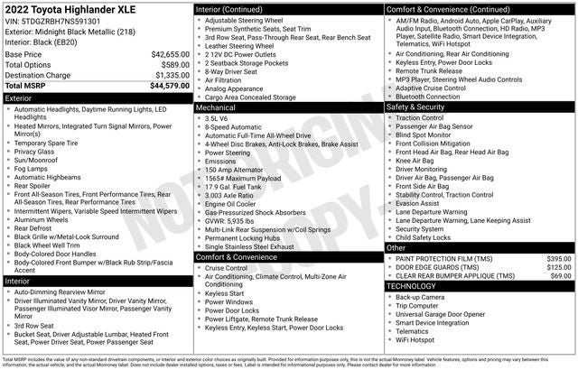 2022 Toyota Highlander XLE