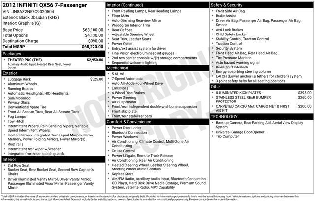 2012 INFINITI QX56 Base