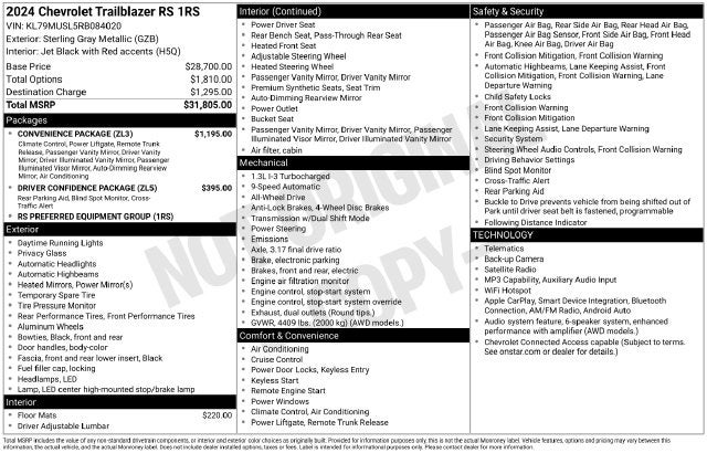 2024 Chevrolet TrailBlazer RS