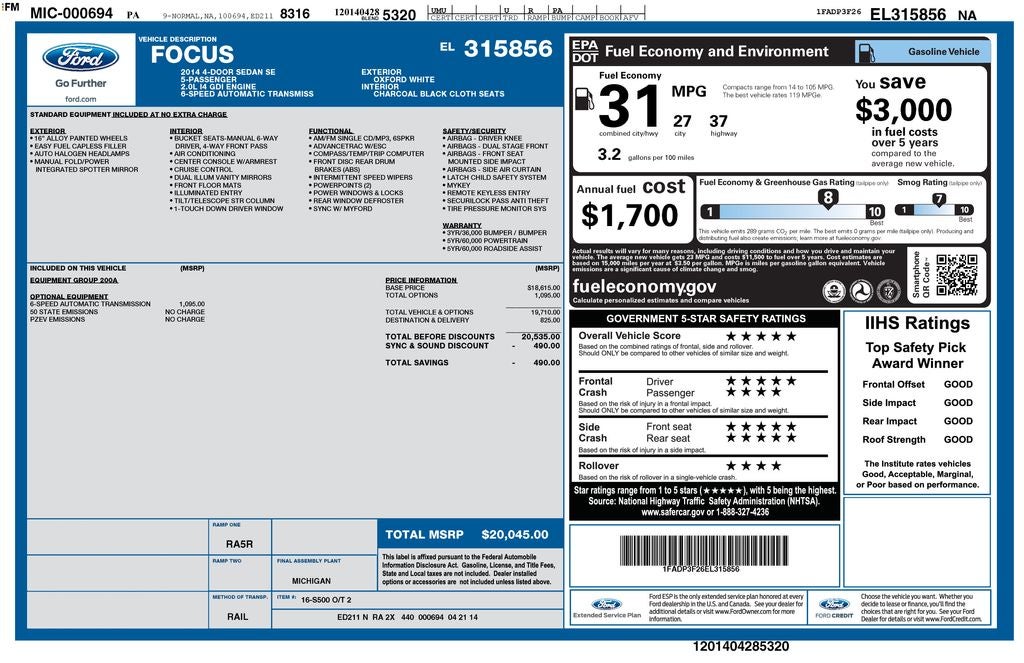 2014 Ford Focus SE
