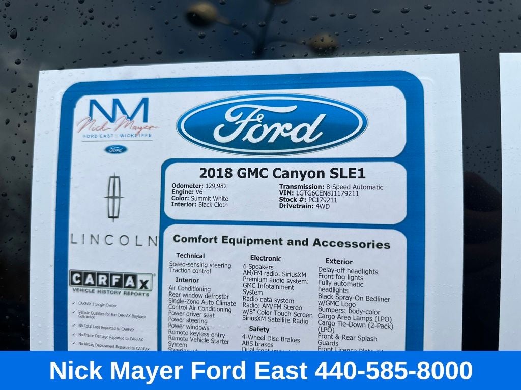 2018 GMC Canyon SLE1