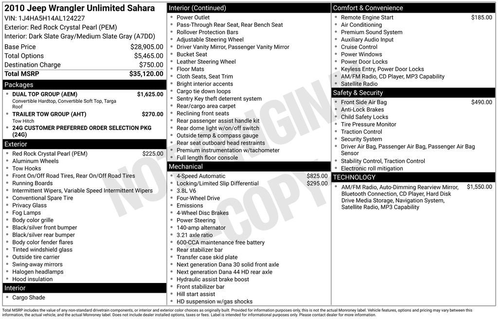2010 Jeep Wrangler Unlimited Sahara