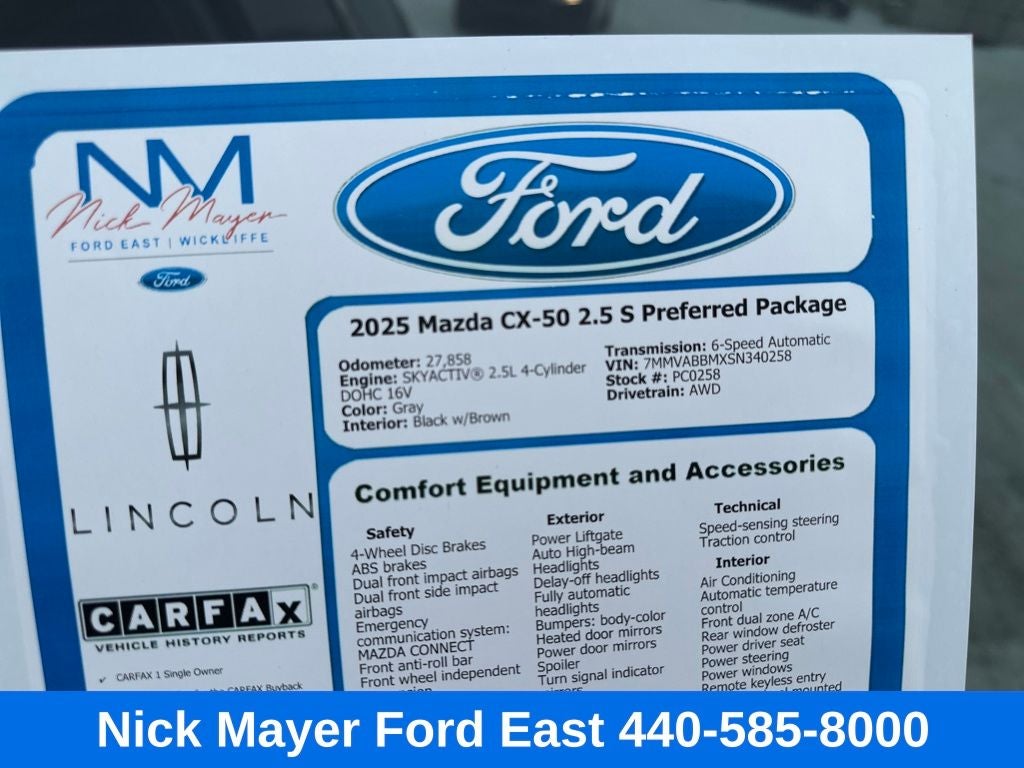 2025 Mazda Mazda CX-50 2.5 S Preferred Package
