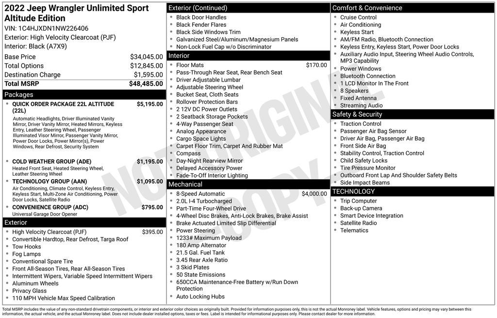 2022 Jeep Wrangler Unlimited Sport Altitude
