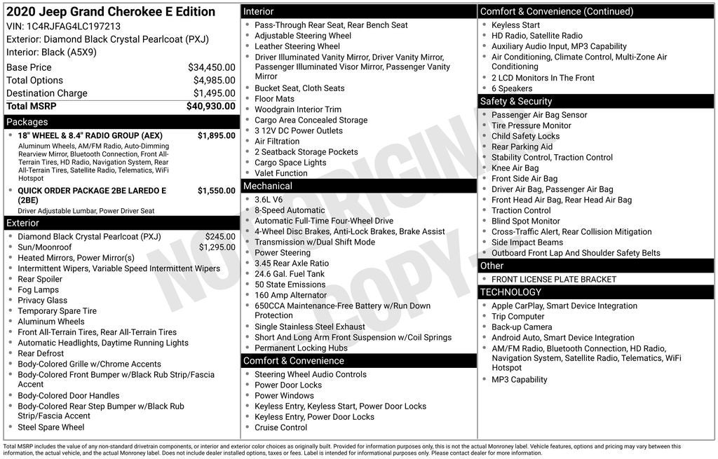 2020 Jeep Grand Cherokee Laredo E