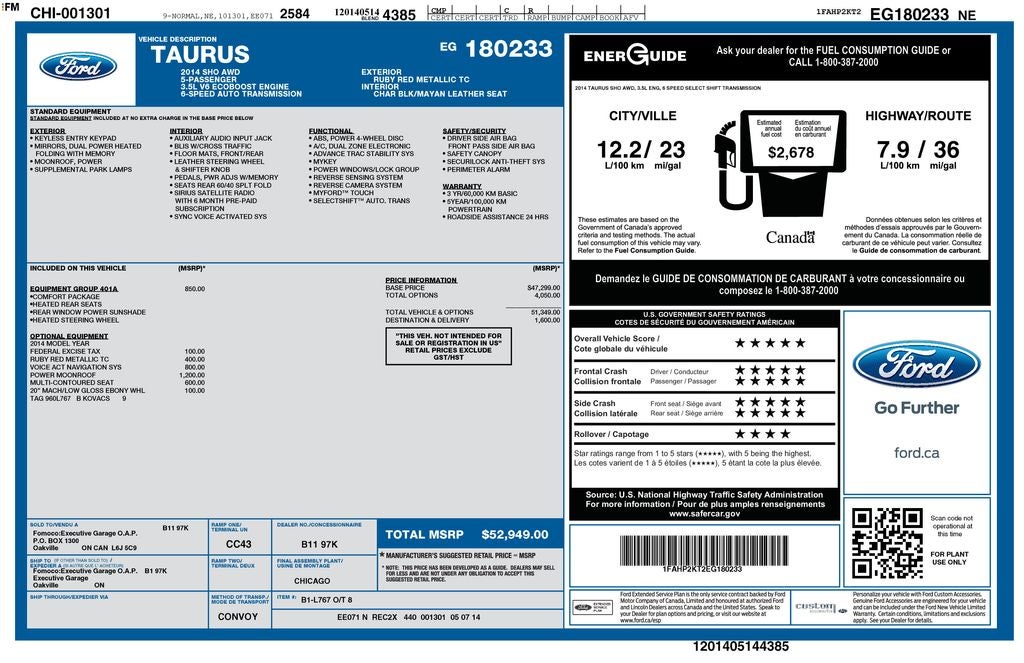 2014 Ford Taurus SHO