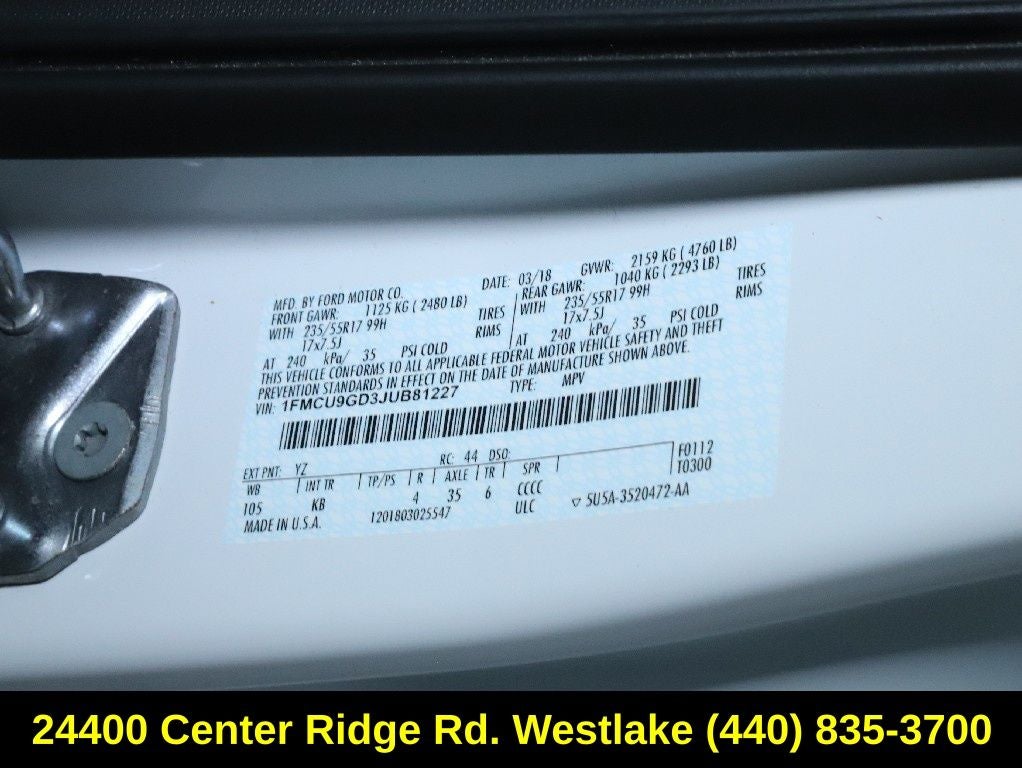 2018 Ford Escape SE