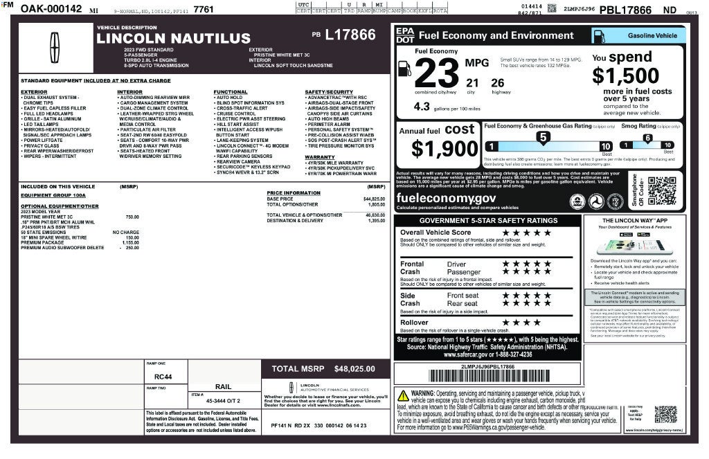 2023 Lincoln Nautilus Standard