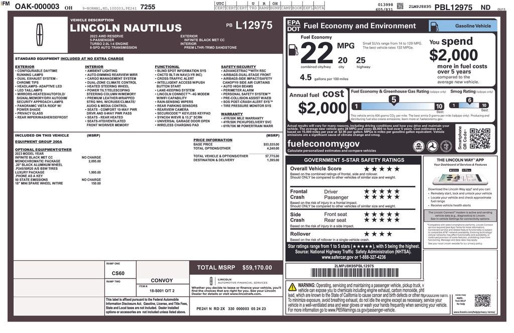 2023 Lincoln Nautilus Reserve