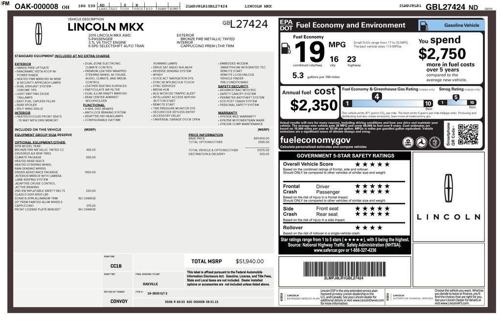 2016 Lincoln MKX Reserve
