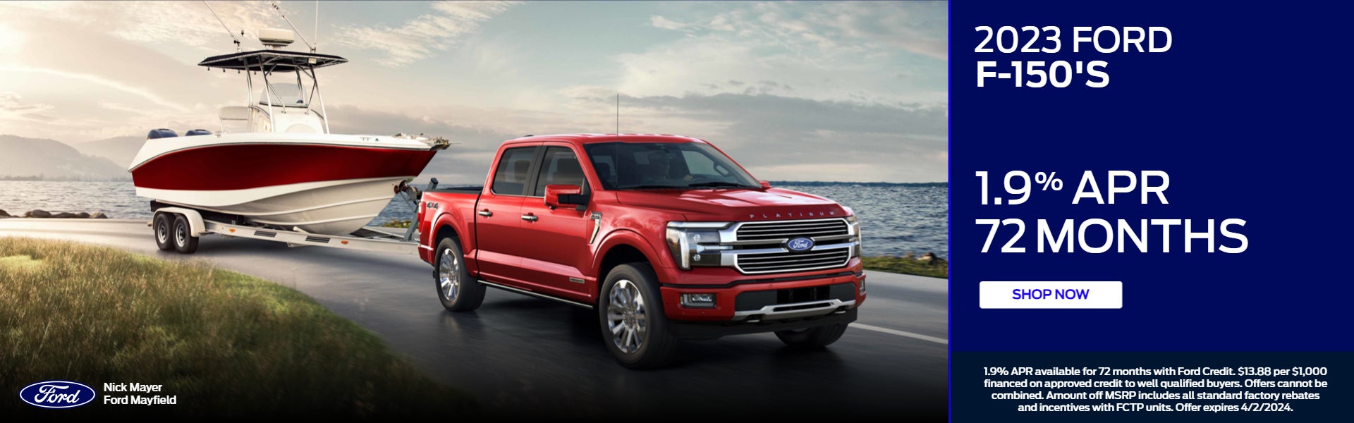2023 F-150, 1.9% for 72 months